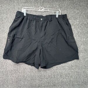 Columbia Shorts Womens 2XL Black Nylon Cargo Elastic Waist Pockets Athletic